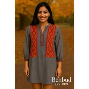 Behbud Boutique Striped Dress with Colorful Design Sz. S